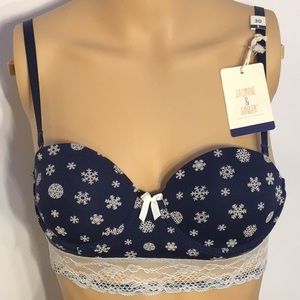Jasmine & Ginger 30B Push-up Longline Bra - Navy - NWT